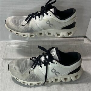 On  Cloud Running Men's White and Black Athletic Shoes
